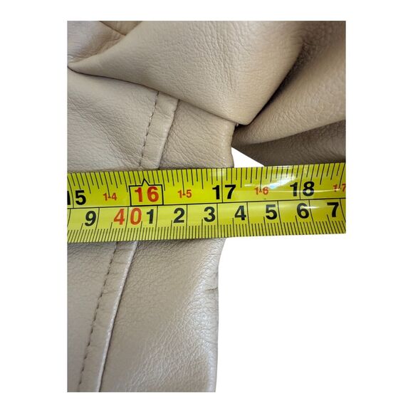 Abercrombie & Fitch Women's Vegan Leather Moto ShortJacket Light Tan Nubuck Sz S - Picture 16 of 16